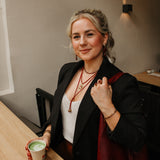 Ketting Burgundy Suède Cord Flower