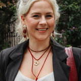 Ketting Burgundy Suède Cord Flower