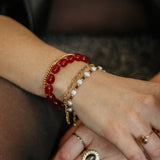 Armband Burgundy Pearls