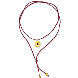 Ketting Burgundy Suède Cord Flower