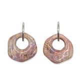 Oorbellen Soft Pink Marble Organic - Double sided