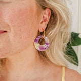 Oorbellen Purple Lime Aurora Circle