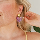 Oorbellen Purple Aurora Elegant Flower