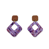 Oorbellen Purple Aurora Square