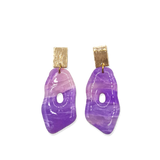 Oorbellen Lila Organic Stone