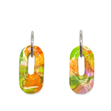 Oorbellen Watercolor Green Oval | Double Sided