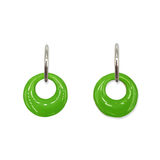 Oorbellen Watercolor Green Round | Double Sided