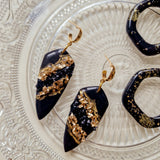 Oorbellen Charcoal Black Geode Drop