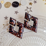 Oorbellen Charcoal Black Diamond Copper