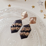 Oorbellen Charcoal Black Geode Diamond