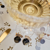 Oorbellen Charcoal Black Golden Glitters Round