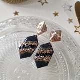 Oorbellen Charcoal Black Geode Diamond