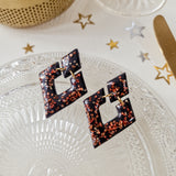 Oorbellen Charcoal Black Diamond Copper