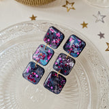 Oorbellen Charcoal Black Galaxy Squares