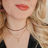 Ketting Burgundy Faceted Mini