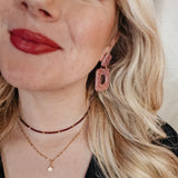 Ketting Burgundy Faceted Mini