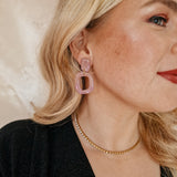 Oorbellen Pink Shimmer Round