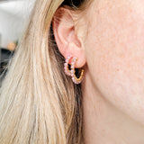 Oorbellen Shimmer Rose Quartz mini