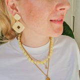 Oorbellen Yellow Stone Square