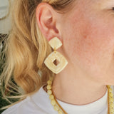 Oorbellen Yellow Stone Square