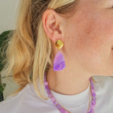 Oorbellen Lila Rhombus Drop