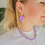 Oorbellen Lila Rhombus