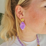 Oorbellen Lila Rhombus