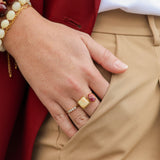 Ring Merlot Red Stone Oval Mini