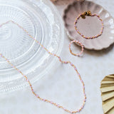 Necklace Shimmer Rose quartz