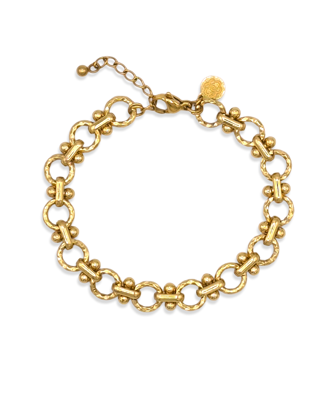 Lace Armband in goud met ronde schakels en fijne bolletjes