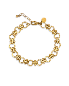 Lace Armband in goud met ronde schakels en fijne bolletjes