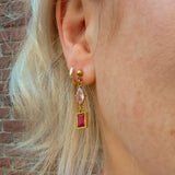 Oorbellen Sunset Heat Pink Zirkonia Drop