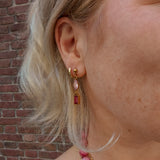 Oorbellen Sunset Heat Pink Zirkonia Drop