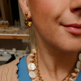 Oorbellen Summer Glow Gold Cushion Hoops