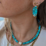 Oorbellen Sunset Heat Turquoise Shell Pearl Hoop