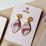 Oorbellen Wine White Gold Twist Leafs