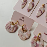 Oorbellen Wine White Organic Circles
