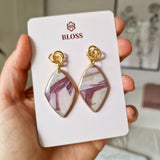 Oorbellen Wine White Gold Twist Leafs