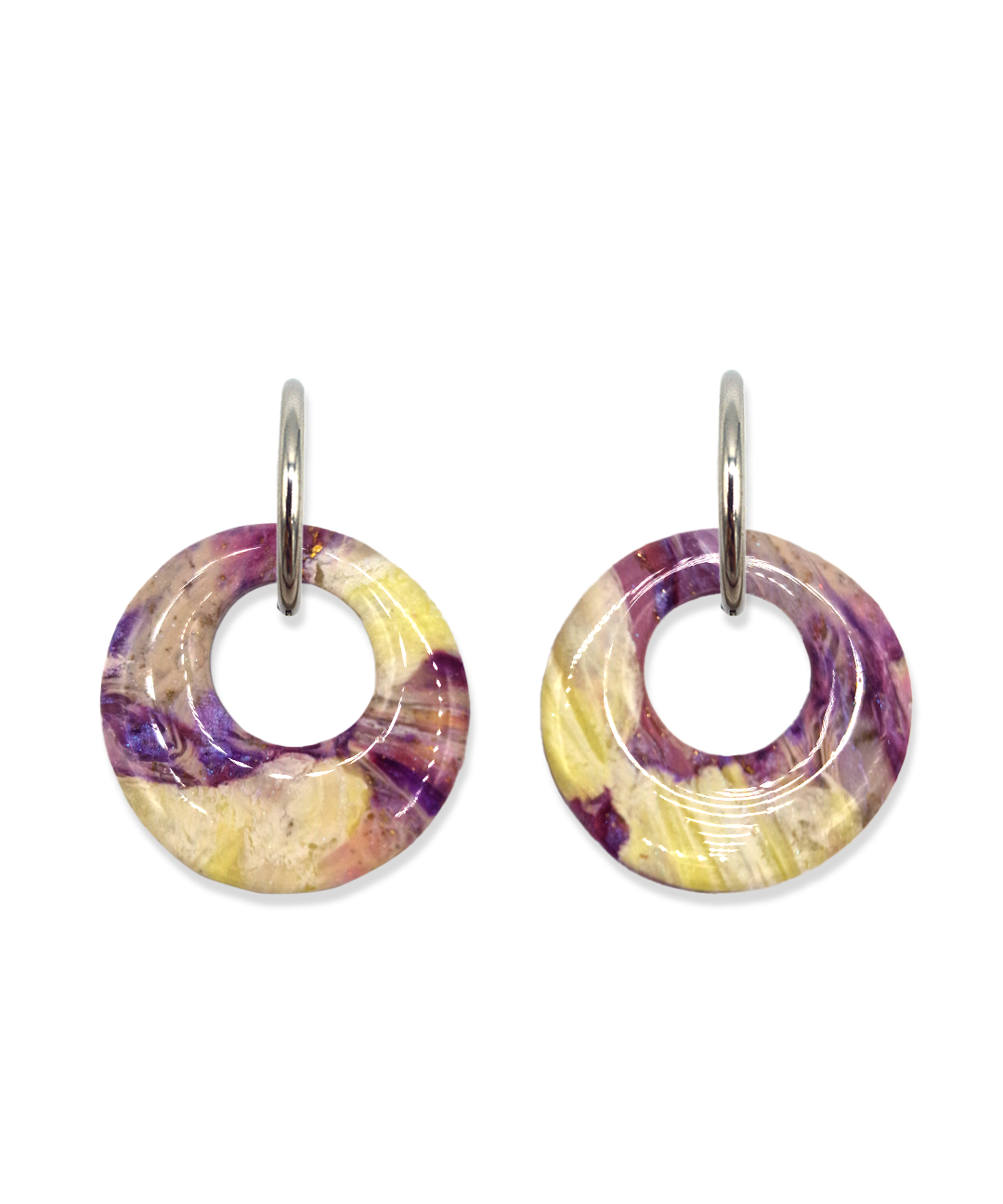 Oorbellen Purple Lime Aurora Circle
