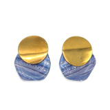 Oorbellen Blue Lace Agate Disc Studs