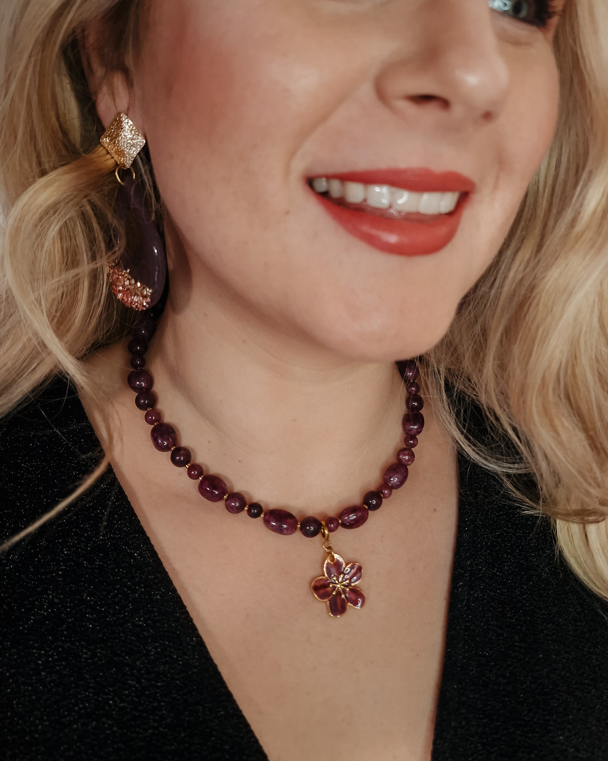 Ketting Midnight Plum Mix op model
