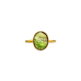 Ring Green Marble Oval Mini