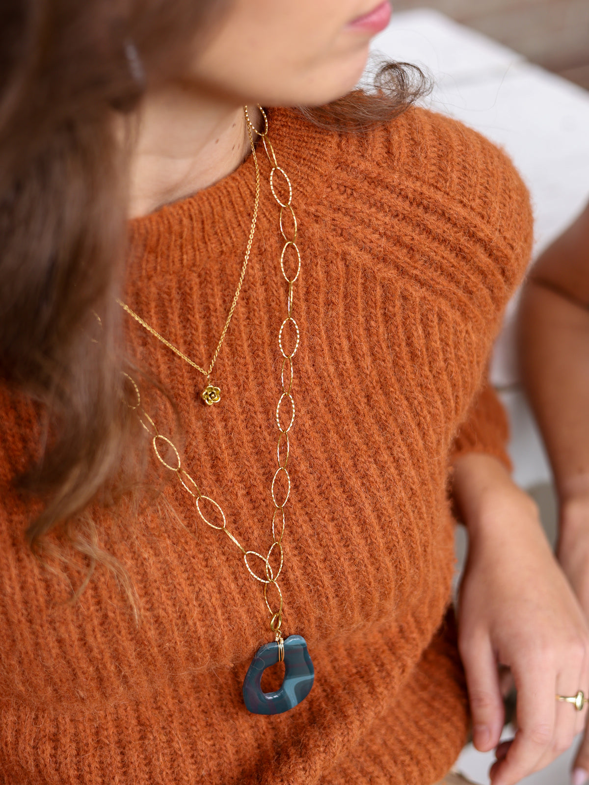 Ketting Oval Link op model