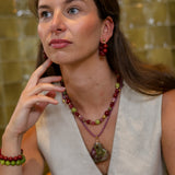 Oorbellen Deep Red Classic