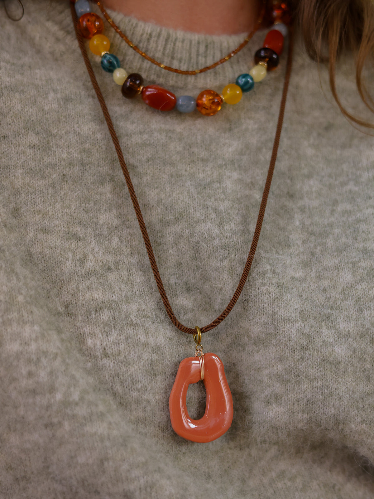 Ketting Cord Espresso Rope op model