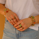 Ring Green Marble Oval