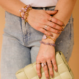 Ring Purple Marble Oval Mini