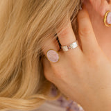 Ring Stone Purple Marble Oval