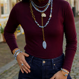 Hanger Blue Lace Agate Marquise