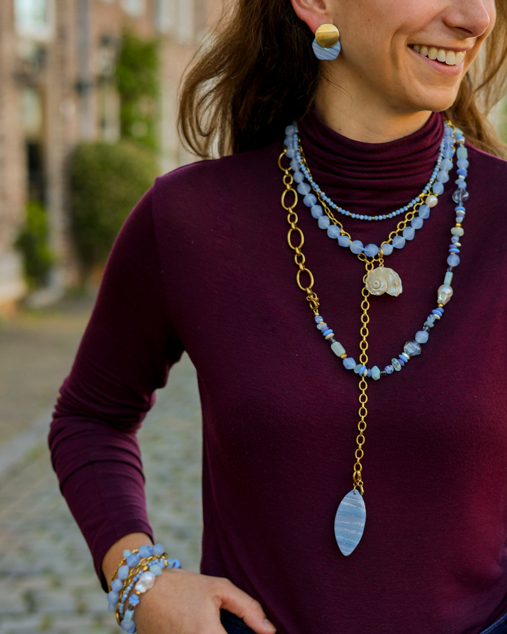 Ketting Blue Sky op model
